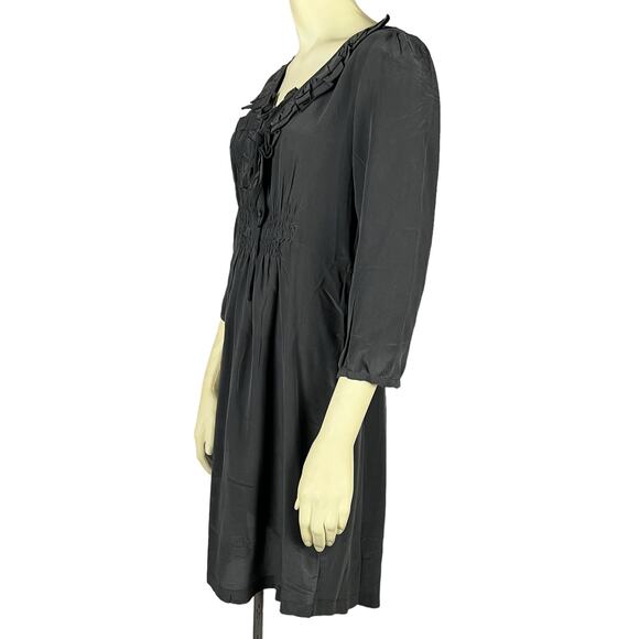 Dept. Silk Black silk dress new NWT size large - Picture 6 of 11